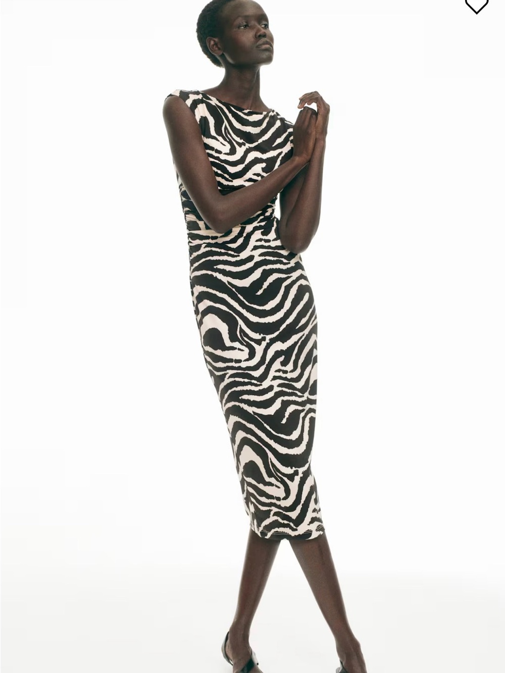 H&M CAP-SLEEVED DRESS L
